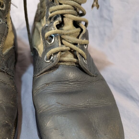 Vintage US Army Vietnam Era Green Canvas & Leather Jungle Combat Boots - Men's 9 - Picture 5 of 12